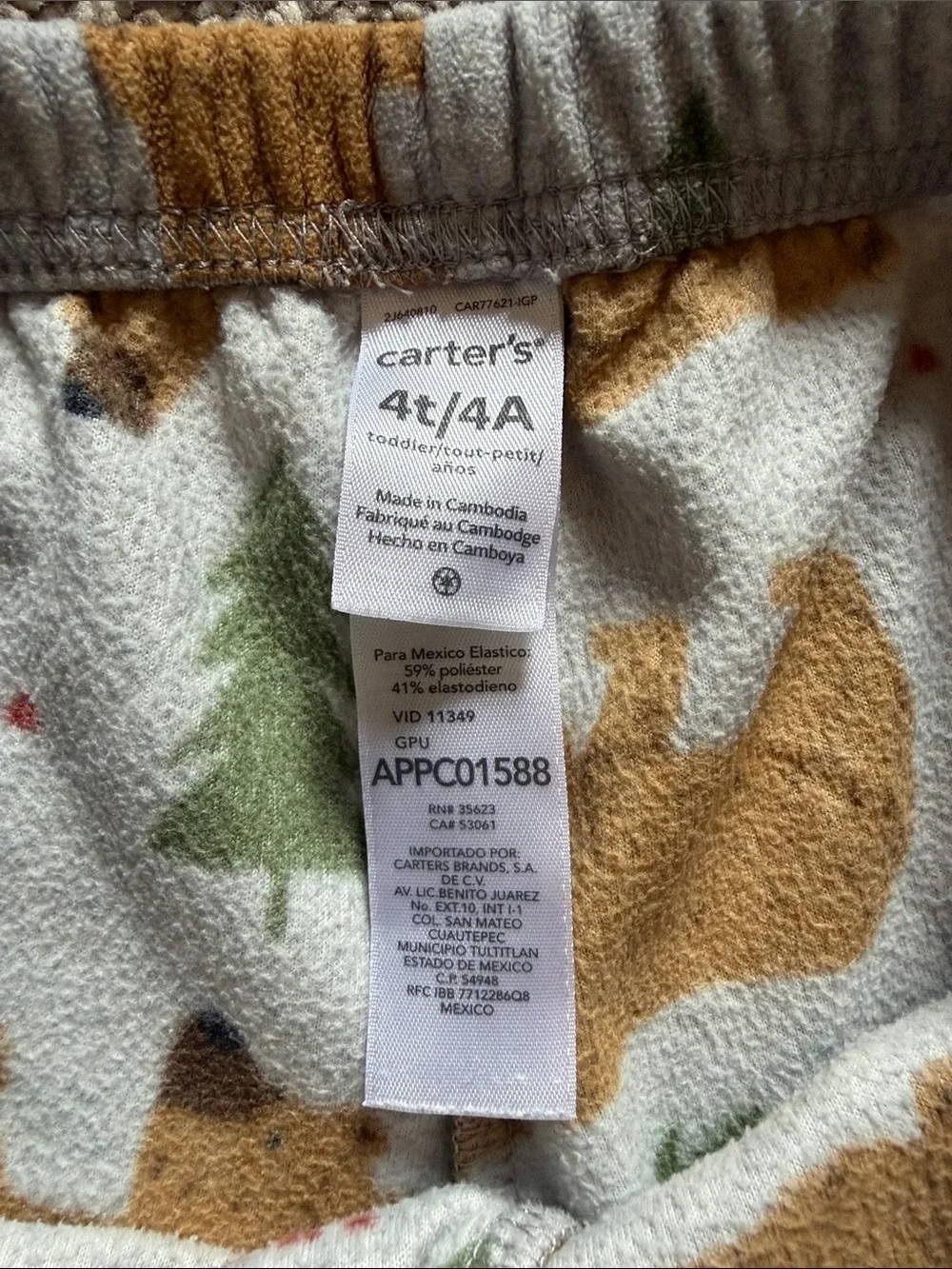 Carter's Green, Brown & Gray Bear Pajama Set - 3-Piece Cozy Sleepwear